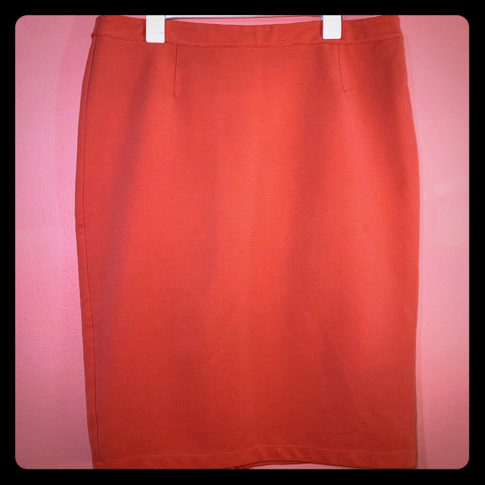 Coral Pencil Skirt